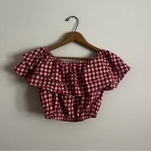 Express Gingham Cotton Top